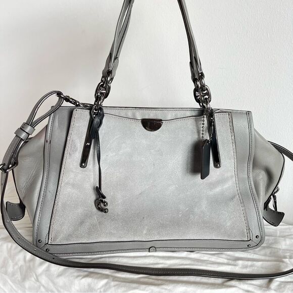 COACH Grey Leather Dreamer 36 Satchel Tote 32316 Rogue Shoulder Bag